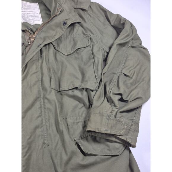 Vintage 80s Alpha Industries Green M65 Cold Weather Field Coat Men's Size SM R - Picture 4 of 8